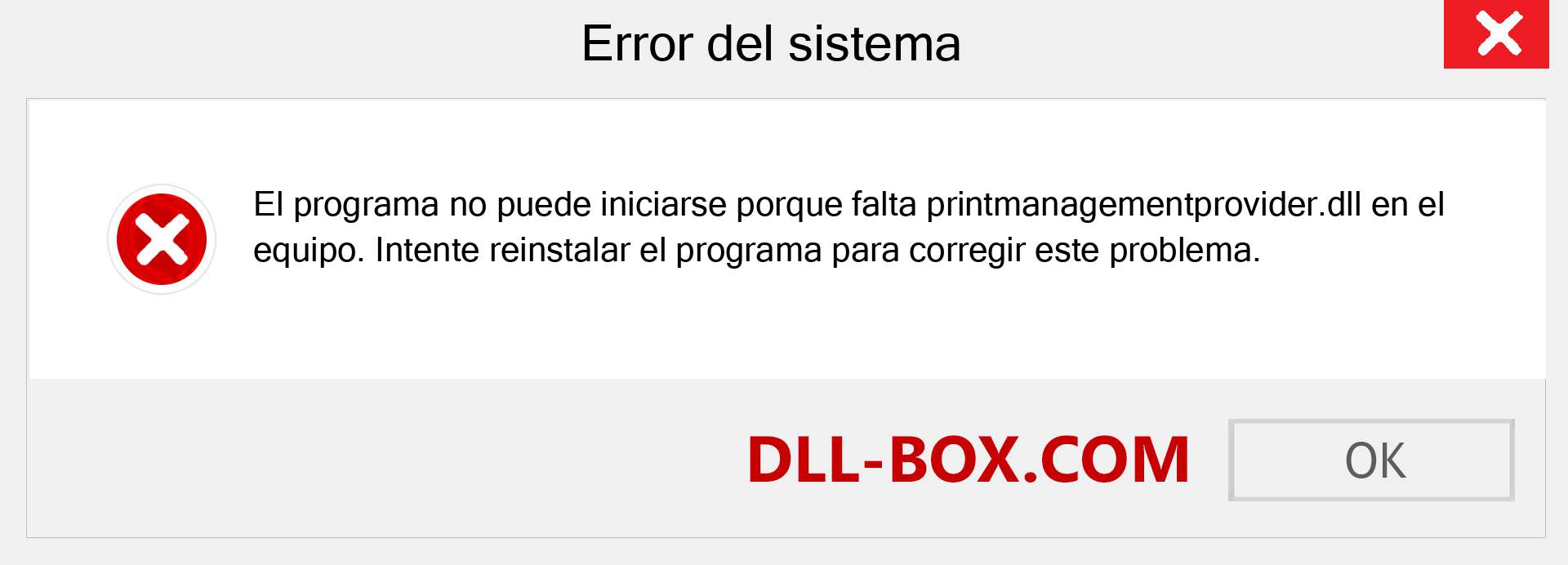 ¿Falta el archivo printmanagementprovider.dll ?. Descargar para Windows 7, 8, 10 - Corregir printmanagementprovider dll Missing Error en Windows, fotos, imágenes